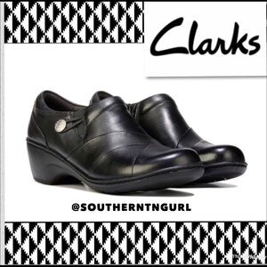 NWT CLARKS "Channing Ann" Leather Loafers Flats Slip Ons Shoes